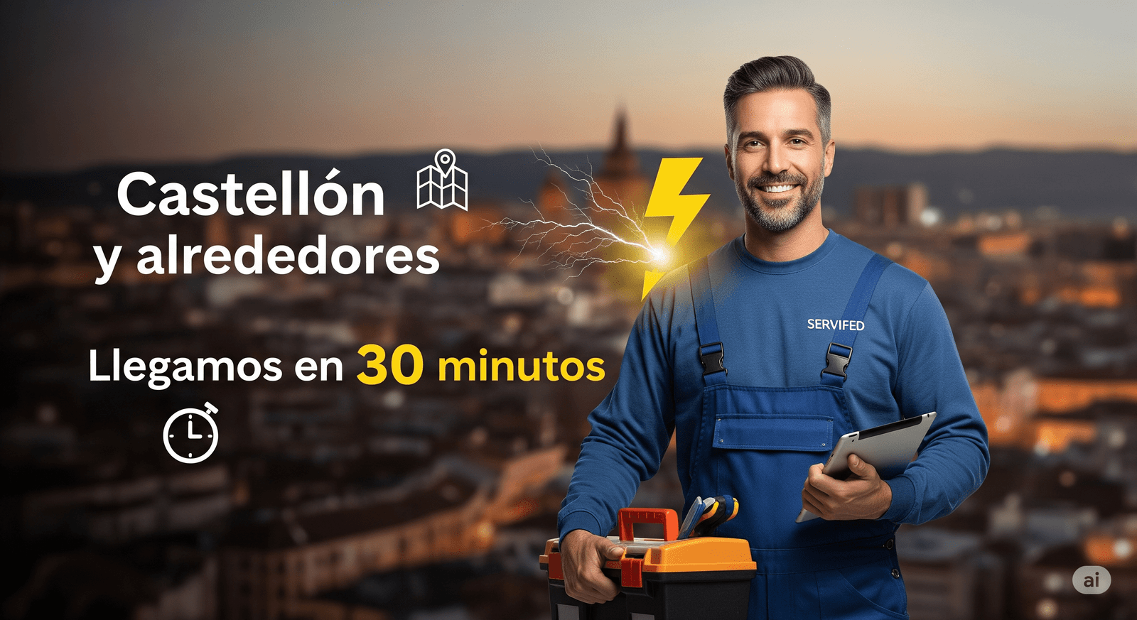 Servicio técnico urgente de SERVIFED en Castellón y alrededores. Llegamos en 30 minutos.